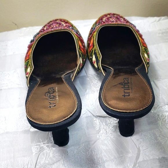 Tribeca Beautiful Beaded Embroidered Multi Color Women's Shoes Size 8.5 - Picture 3 of 13